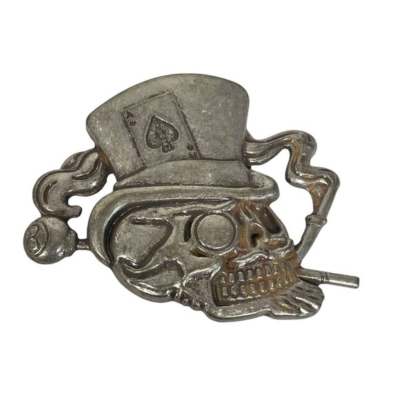 Belt Buckle Skull Goth Rock Evil Fantasy Biker Horror Gothic 1990s Vintage - Picture 1 of 2